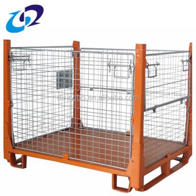 China Steel Wire Mesh Pallet Stillage Warehouse Metal Folding Cage for sale