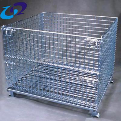 China Q235 Steel Factory Folding Steel Storage Cage With Strong Leg for sale