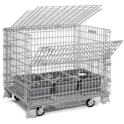 China Collapsible Wire Mesh Pallet Lid Tin Box for sale