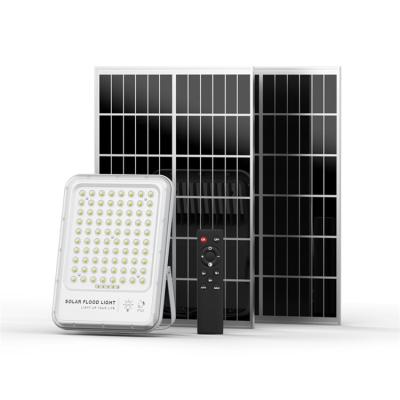 China Theme Park Most Popular Consumer White Color Solar Panel Rechargeable Outdoor Flood Light for sale