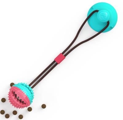 China New Design Viable Suction Cup Dog Toy, Interactive Rope Toy, Self Play Chewing Rubber Toy With Suction Cup For Chewing for sale