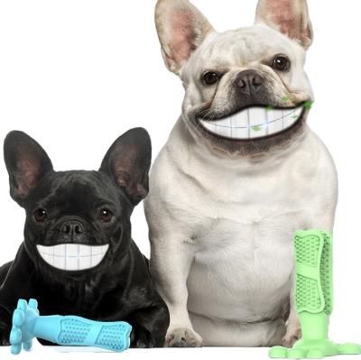 China Natural Rubber Viable Bite Resistant Chew Toys for Large and Medium Dogs Pets Doggie Toothbrush Dog Teeth Cleaning Toys for sale