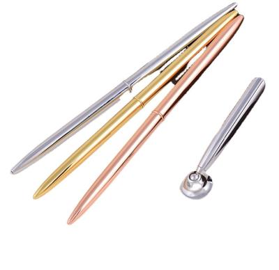 China office & Set of Pen Golden Brass Pen And Pen Holder For Desktop School Pen for sale