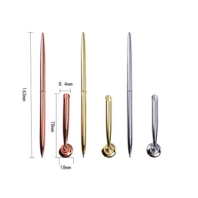 China office & School Pen Popular Selling Slim Light Gold Roller Revolving Pen and Silver Color Tip for sale