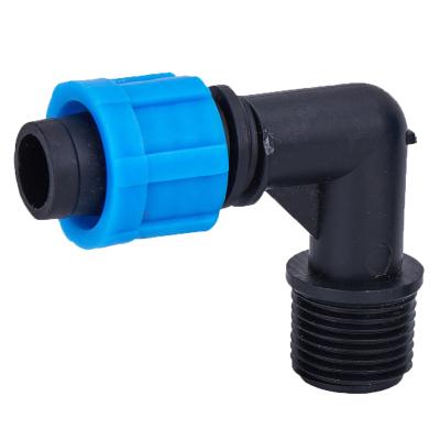 China PN16 90 degree pp twist lock agricultural female threaded elbow of irrigation water supply pe pipe fitting for irrigation system for sale