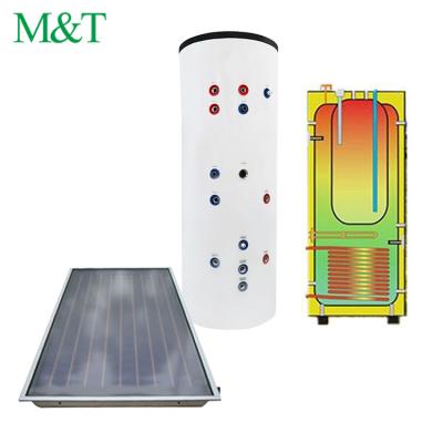 China Hotel sanitary hot water storage tank coil customized sus304 solar water tank for sale