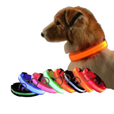 China Night Reflective Nylon Safety Collar Dog LED Flashing Glow in the Dark Dog Leash for sale