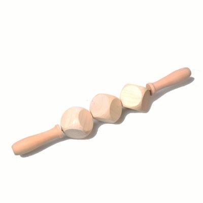 China New eco-friendly wooden massage stick for therapy massage with wood beads massage roller for sale