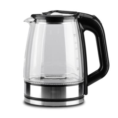 China 360 Degree Rotation Base Customized Wholesale 2021 Hot Selling Glass Electric Kettle Home Appliances 2.2L 2000W Fast Boiling Electric Glass Kettle for sale