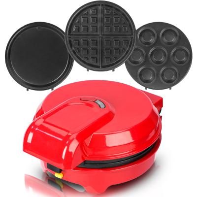 China Mini Personalized Retro Electric Egg Adjustable Thermostat Automatic Breakfast Maker Cartoon Cat Shape Waffle Makers Machine 3 in 1 for sale