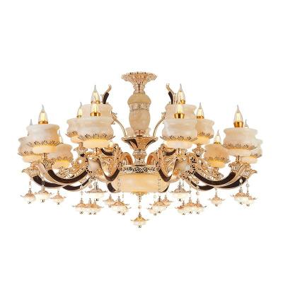 China High-end Minimalist European Jade Zinc Alloy Natural Chandelier Style Living Room Dining Room Bedroom Home Lobby Lamp for sale