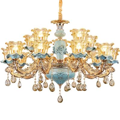 China European Modern Home Modern Home Living Room Duplex Building Duplex Style Crystal Chandelier Lamp for sale