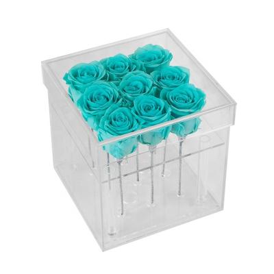 China Wholesale Fresh Rose Cut Long Stem Roses Box Real Natural Preserved Roses In Acrylic Box for sale