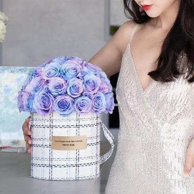 China decorative flowers & Garlands preserved forever flower bouquet rosas flower round box eternal eternal rose in gift box luxury gift box preserved roses for sale