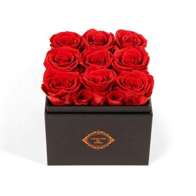 China decorative flowers & Garlands preserved roses in round square heart box preserved flowers for valentines day for sale