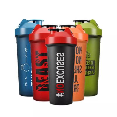 China Sustainable Custom Logo Fitness Bpa Free Plastic Protein Gym Shaker Bottle For Protein for sale