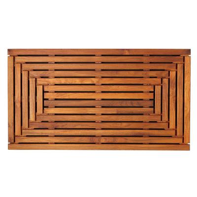 China Sustainable Bathroom Decor Shower, Spa, Door Mat In Teak Solid Wood Bathtub Bamboo Mat for sale