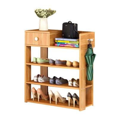 China Eco - Friendly Multi Function Entryway Shoe Organizer With Wooden Drawer Shoe Storage Shelf Rack for sale