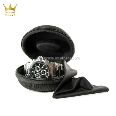 China Portable for travel cushioned round watch case for travel all wristwatches and smartwatches up to 50mm for sale