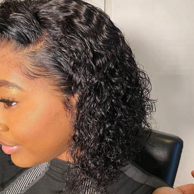 China Silky Straight Grade 12a Pixie Cut Curly Short Wave 1/30 Peruvian Remy Human Hair Frontal Wig, Lace Front Pixie Cut 13x6 13x4 Hair Lace Wig for sale