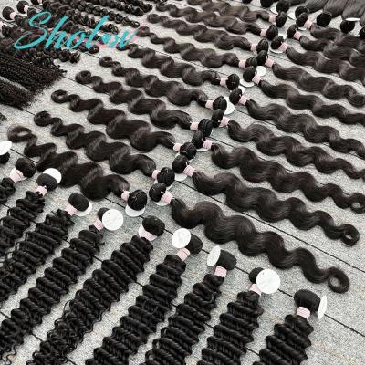 China Wholesale Sholov Factory Price Virgin Silky Straight Wave Thick Cuticle Aligned Brazilian Hair 3 Bundles Texture All For Sale Online for sale