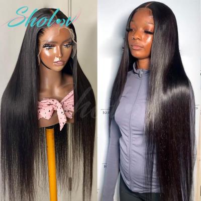 China 100% Virgin Human Hair Silky Straight Wig With Bang, Full Lace Front Wig For Black Women Spanish Wave Full Lace Yaki Hair Italian Light Light for sale