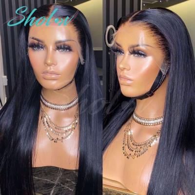 China Cheap Silky Straight Wave Wigs With Lowest Price Wholesale 12a Grade 100% Virgin Hair Raw Bangs Lace Front Wig Bulk Vendor With Free Shipping for sale