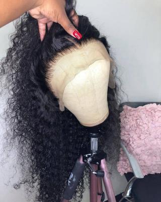 China Silky Straight Wave Cuticle Aligned 180% Density 13x6 Virgin Hd Pineapple Wave Hair Lace Front Wig Pre Plucked And Bleached for sale