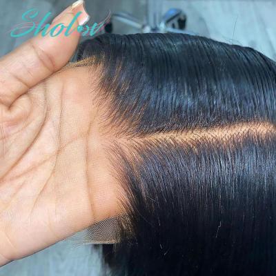 China Hd Virgin Human Hair Front Wig Glueless Pre Plucked Wave 180% Density Silky Straight Human Hair Lace Front Wigs Natural Hair Lace Front White Women for sale