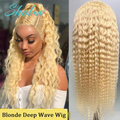 China Silky Straight Deep Curly Brazilian Lace Front Wig, Wholesale Human Hair Blonde Preplucked 613 Honey Blonde Full Lace Wig Hd Lacefront Wave Wig for sale