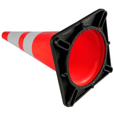 China High Visible Cone 36 Inch 900mm Fluorescent Orange PVC Road Traffic Safety Flat Cone for sale