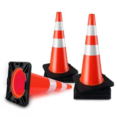 China Manufacture High Visible Top Sale 70 Cm Flexible Road Cone PVC Safety Used Traffic Cone for sale