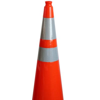 China High Visible PVC 36 Inch 900mm Fluorescent Orange Road Traffic Safety Flat Cone Sell Well for sale