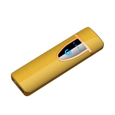 China Men's Gift LED Screen Touch Sensor USB Accessories Business Gifts Portable Smoking Lighter Windproof USB Rechargeable Electronic Metal Smoking Lighter New for sale