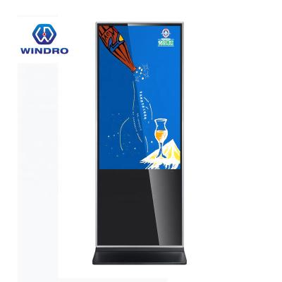 China Indoor 43 50 55 65 Inch Floor Standing 4K Wifi Full HD Android Touch Screen Digital Signage And Display for sale