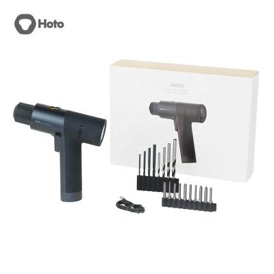 China HOTO Function Dual Mode High Capacity Lithium Battery Pulse Drill Or Power 10 Drills Self Select 8 Bits Multi Mode Cordless Drill Kit for sale