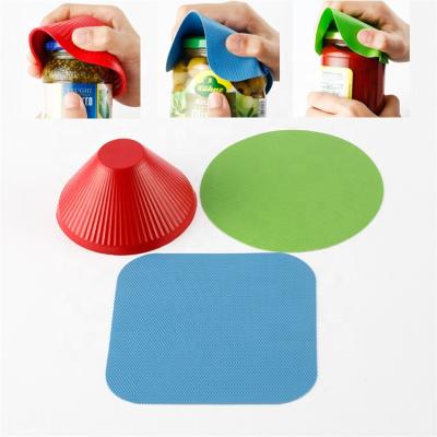 China Amazon Viable Hot Sale Square Round Rubber Cup Shape Kitchen Manual Customized Multi Functional Bottle Opener Kit for sale