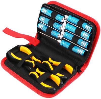 China Amazon New 10IN1 RC Tool Kits Steel Box Screwdriver Set Pliers Hex Socket Socket Repair For RC Car Boat Models for sale