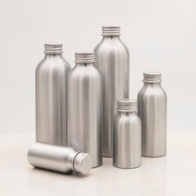 China Personal care 15 30 50ml 80 100 120ml 150 250 metal aluminum bottle with metal lid for cosmetic oil for sale