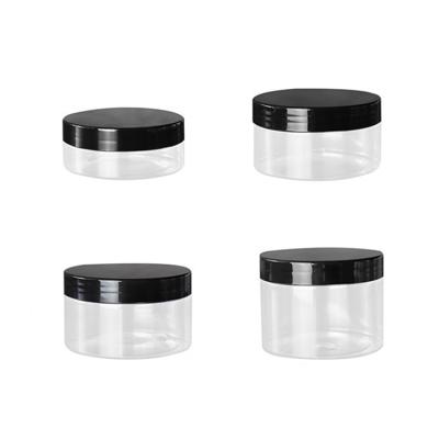 China 89400 low profile cosmetic 150 gr 200 gram 250 g 300 ml 89mm PET clear plastic jars for sale