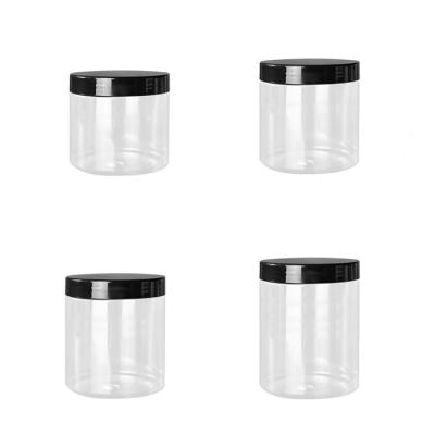 China Cosmetic wide mouth 400ml 450ml 500ml 600ml 89mm clear PET plastic jars for food 400 450 500 g 600 gram for sale