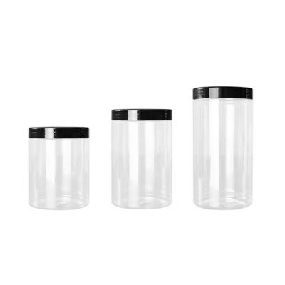 China 600ml 800ml 1000ml 600ml 89 mm Big Cosmetic Plastic PET Jars For Food 600 800 g 1000 gram for sale