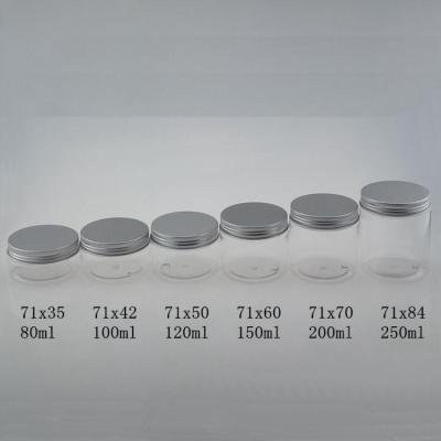 China 150ml 200ml 250ml Canned Plastic Food PET Jar With Foil Cap, 5oz 6oz 7oz Clear Jar With Foil Cap for sale