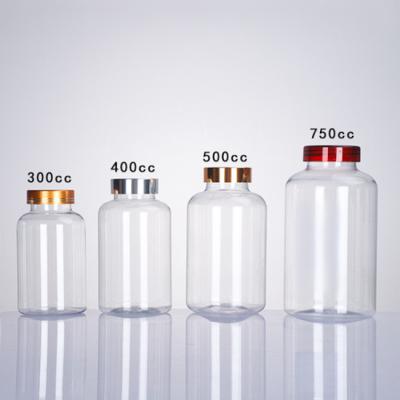 China Plastic 300cc 400cc 500cc Pharmaceuitical Medicine Bottle With Screw Cap For Health Products for sale