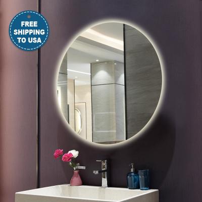 China Contemporary Oval Magnifying LED Bathroom Vanity Mirror 5mm Environmental Silver Mirror for sale