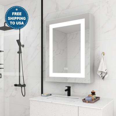 Chine Rectangle IP44 Adapté à la lumière LED salle de bains Cabinet de miroir murale avec design de salon de coiffure à vendre