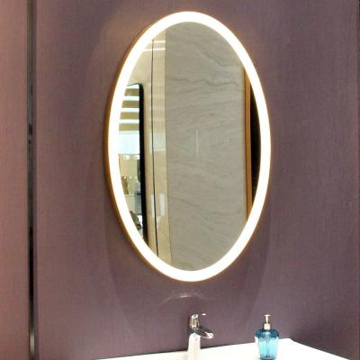 China Modern Luxury Home Decor Metal Framed Mirrors Living Room Oval Wall Gold Mirror for sale