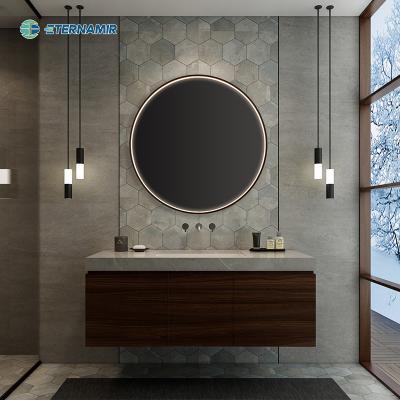 China Sala de estar Baño Enmarcado de vidrio Espejo de pared transparente Espejo oval Decoración 100-240V 50/60HZ en venta