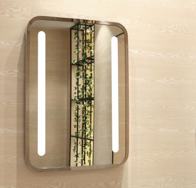 China Geframed Vanity Mirror Met Lights R Angle Vanity Touch Screen Mirror voor decoratie en make-up Te koop