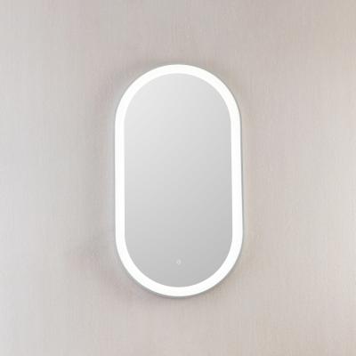 China HD Silver Mirror LED Bathroom Mirror Intelligent Waterproof Time Temperature Display for sale